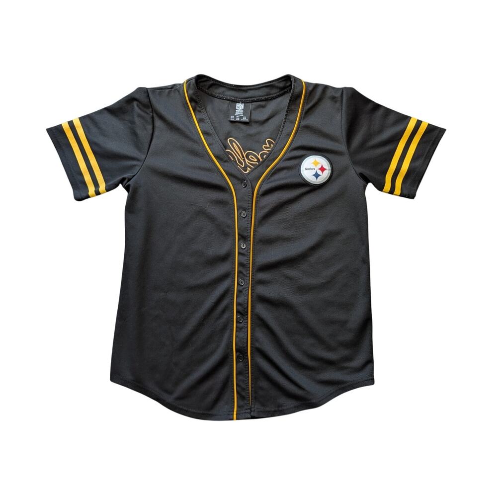 Pittsburgh Steelers NFL Team Apparel UNISEX Baseball Style Jersey M Black Gold